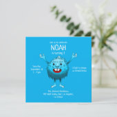 Invitation à l'anniversaire de Fluffy Cute Monster (Debout devant)