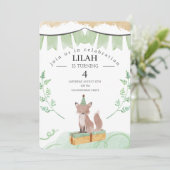 Invitation à l'anniversaire de Fox modifiable | An (Debout devant)