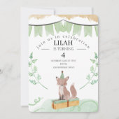 Invitation à l'anniversaire de Fox modifiable | An (Devant)