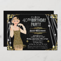 Invitation à l'anniversaire de Gatsby Flapper Girl