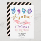 Invitation à l'anniversaire de Gem (Devant / Derrière)