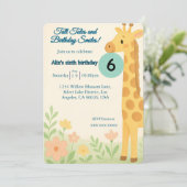 Invitation à l'anniversaire de Giraffe - Texte per (Debout devant)