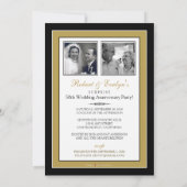 Invitation à l'anniversaire de Gold Damask (Dos)