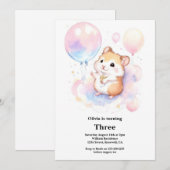 Invitation à l'anniversaire de Hamster (Devant / Derrière)
