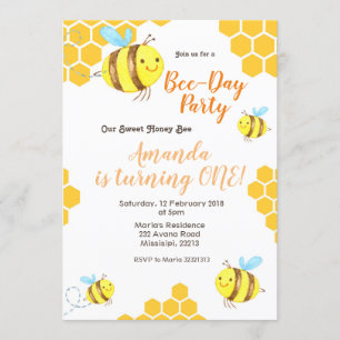 Invitation à l'anniversaire de Honey Little Bee