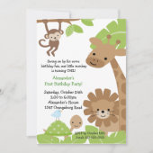 Invitation à l'anniversaire de Jungle Safari (Devant)