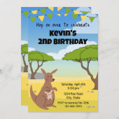 Invitation à l'anniversaire de Kangaroo (Devant / Derrière)