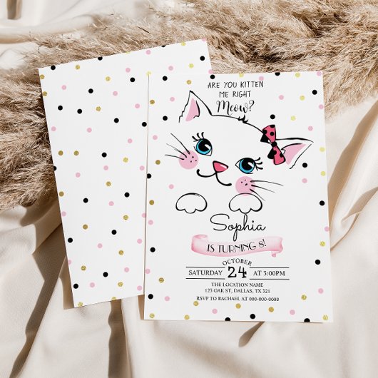 Invitation à l'anniversaire de Kitty Cat