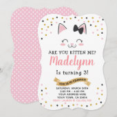 Invitation à l'anniversaire de Kitty Cat (Devant / Derrière)