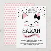 Invitation à l'anniversaire de Kitty Cat (Devant / Derrière)