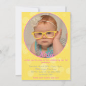 Invitation à l'anniversaire de la 1ère fille jaune (Dos)