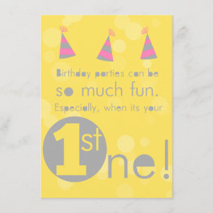 Invitation à l'anniversaire de la 1ère fille jaune