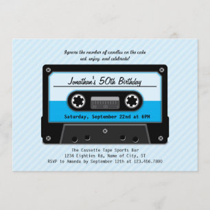 Invitation à l'anniversaire de la bande de cassett