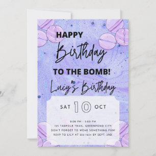 Invitation à l'anniversaire de la bombe de bain