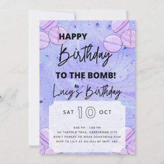 Invitation à l'anniversaire de la bombe de bain
