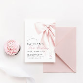 Invitation à l'anniversaire de la Bow rose rousse