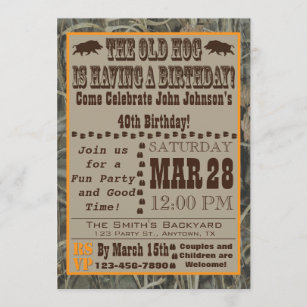 Invitations Faire Part Cartes Sanglier Zazzle Be