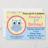 Invitation à l'anniversaire de la chouette (Devant)