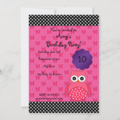 Invitation à l'anniversaire de la chouette mignonn (Devant)