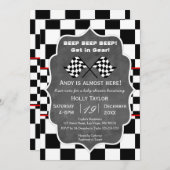 Invitation à l'anniversaire de la course en tablea (Devant / Derrière)