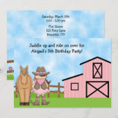 Invitation à l'anniversaire de la cow-girl et du c (Devant / Derrière)