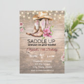 Invitation à l'anniversaire de la cow-girl rustiqu (Debout devant)