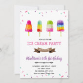 Invitation à l'anniversaire de la crème glacée (Devant)