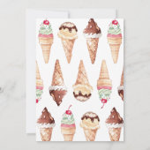 Invitation à l'anniversaire de la crème glacée Deu (Dos)