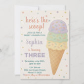 Invitation à l'anniversaire de la crème glacée mod (Devant)