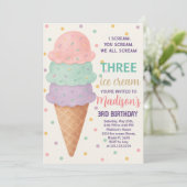 Invitation à l'anniversaire de la crème glacée mod (Debout devant)