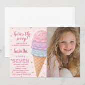 Invitation à l'anniversaire de la crème glacée mod (Devant / Derrière)