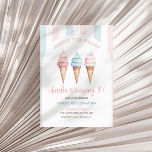 Invitation à l'anniversaire de la crème glacée, vo