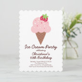 Invitation à l'anniversaire de la Cute Ice Cream (Debout devant)