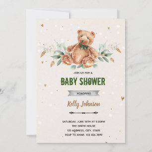 Invitation à l'anniversaire de la douche d'ours ve