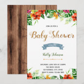 Invitation à l'anniversaire de la douche tropicale (Devant / Derrière)