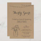 Invitation à l'anniversaire de la femme | Papier R (Devant / Derrière)