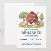 Invitation à l'anniversaire de la ferme, Animaux d (Devant / Derrière)