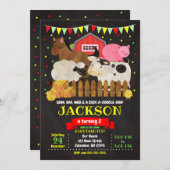 Invitation à l'anniversaire de la ferme / Barnyard (Devant / Derrière)