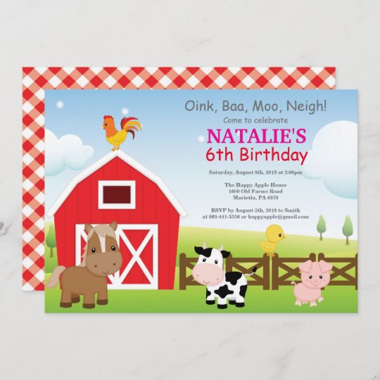 Invitation A L Anniversaire De La Ferme Country Ba Zazzle Be