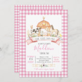 invitation à l'anniversaire de la ferme, fête de l (Devant / Derrière)