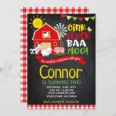 Invitation à l'anniversaire de la ferme, Invitatio (Devant / Derrière)