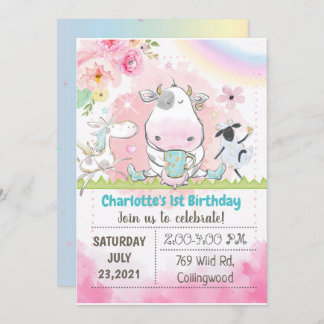 Invitation à l'anniversaire de la ferme, invitatio