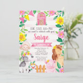 Invitation à l'anniversaire de la ferme Invitation (Debout devant)