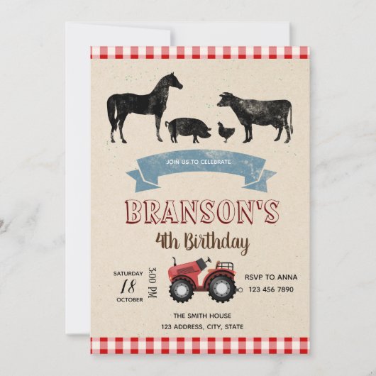 Invitation à l'anniversaire de la fête agricole (Devant)