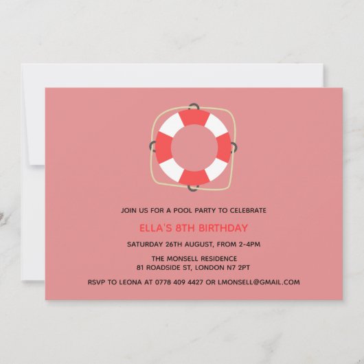 Invitation à l'anniversaire de la fête de la pisci (Devant)