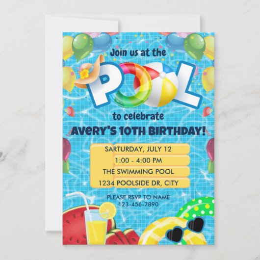 Invitation à l'anniversaire de la fête de la pisci (Devant)
