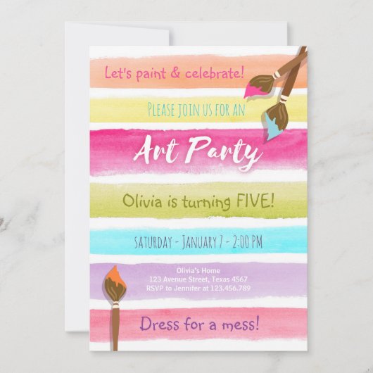 Invitation à l'anniversaire de la fête de l'Art Pe (Devant)