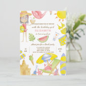 Invitation à l'anniversaire de la fête de plage (Debout devant)