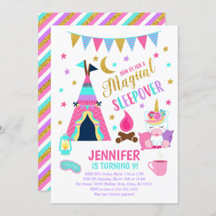 Invitation à l'anniversaire de la fête de Sleepove