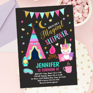 Invitation à l'anniversaire de la fête de Sleepove